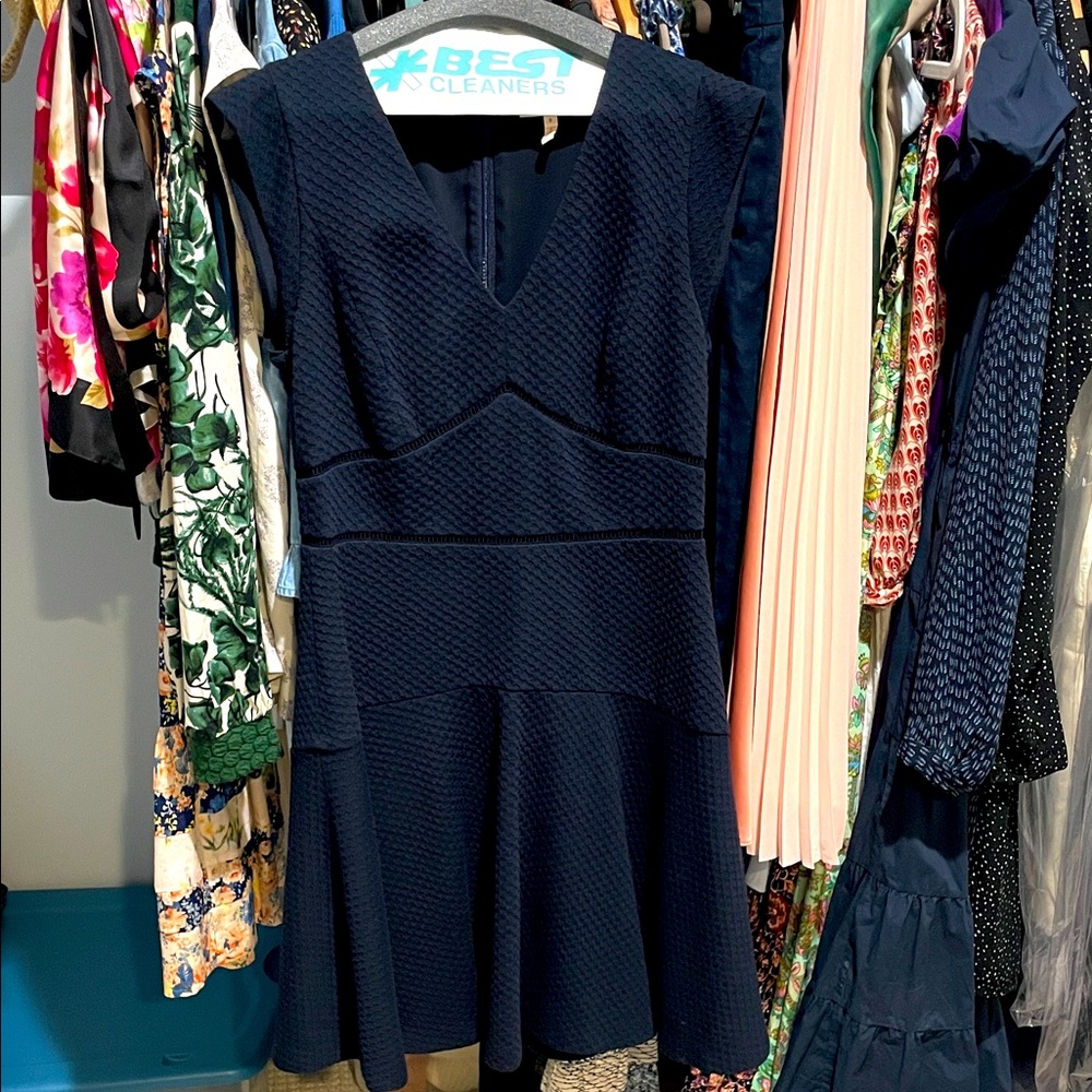 Rebecca Taylor Textured Navy Mini Dress
